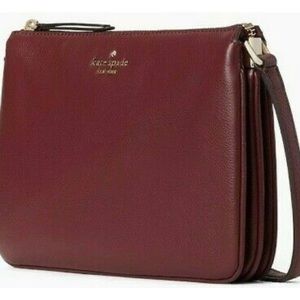 Kate Spade New York Triple Gusset Crossbody Cherrywood